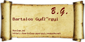 Bartalos Györgyi névjegykártya